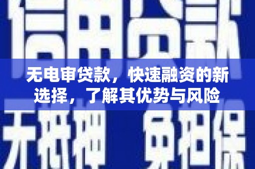 鹿草无电审贷款，快速融资的新选择，了解其优势与风险