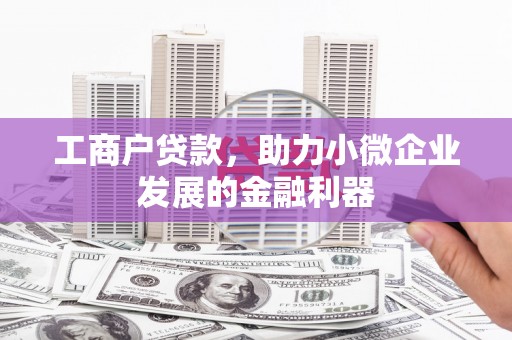 鹿草工商户贷款，助力小微企业发展的金融利器