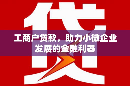 鹿草工商户贷款，助力小微企业发展的金融利器