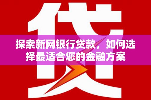鹿草探索新网银行贷款，如何选择最适合您的金融方案