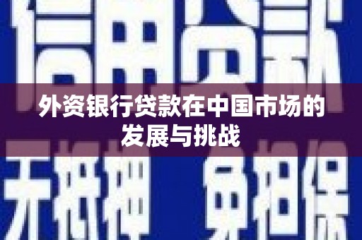 鹿草外资银行贷款在中国市场的发展与挑战