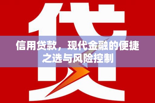 鹿草信用贷款，现代金融的便捷之选与风险控制