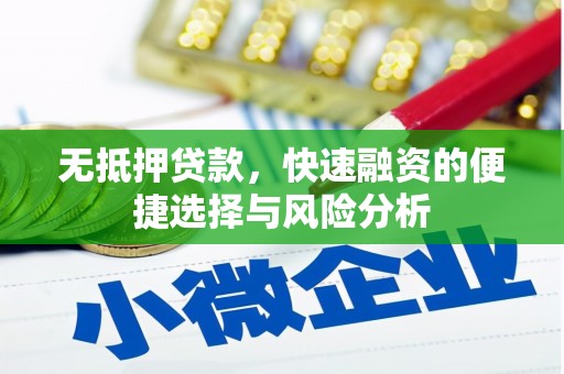 鹿草无抵押贷款，快速融资的便捷选择与风险分析