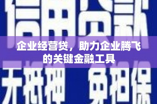 鹿草企业经营贷，助力企业腾飞的关键金融工具