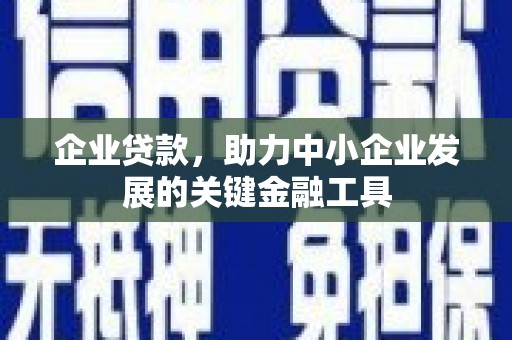 鹿草企业贷款，助力中小企业发展的关键金融工具