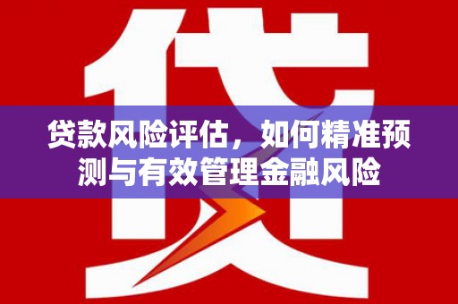 鹿草贷款风险评估，如何精准预测与有效管理金融风险