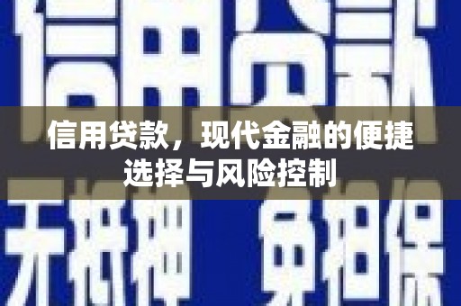 鹿草信用贷款，现代金融的便捷选择与风险控制