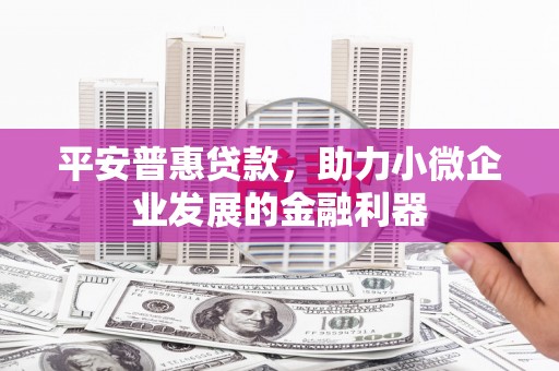 鹿草平安普惠贷款，助力小微企业发展的金融利器
