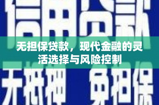 鹿草无担保贷款，现代金融的灵活选择与风险控制
