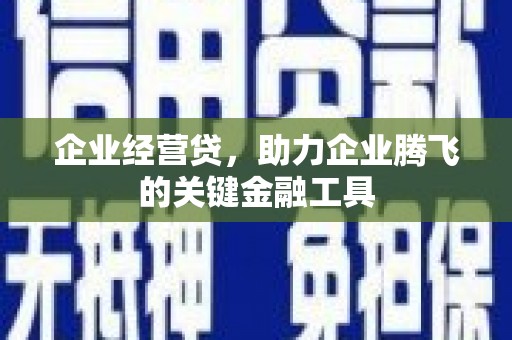 鹿草企业经营贷，助力企业腾飞的关键金融工具