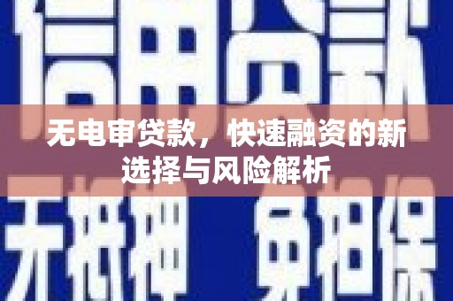 鹿草无电审贷款，快速融资的新选择与风险解析
