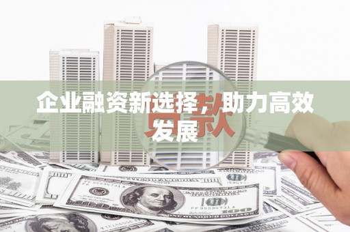 鹿草企业融资新选择，助力高效发展