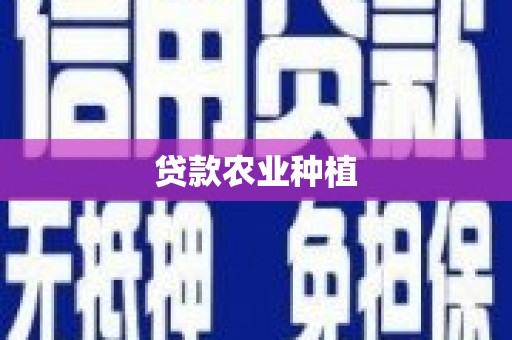 鹿草贷款农业种植